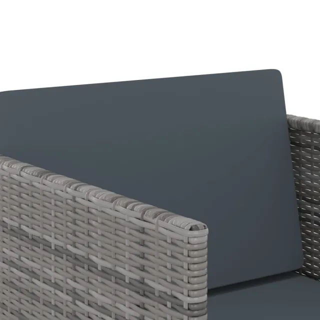 Ensemble à manger de jardin coussins 9pcs Résine tressée Gris