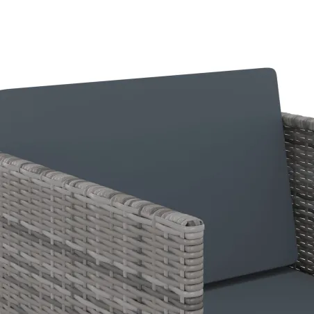 Ensemble à manger de jardin coussins 9pcs Résine tressée Gris