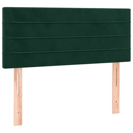 Sommier à lattes de lit avec matelas Vert foncé 100x200 cm