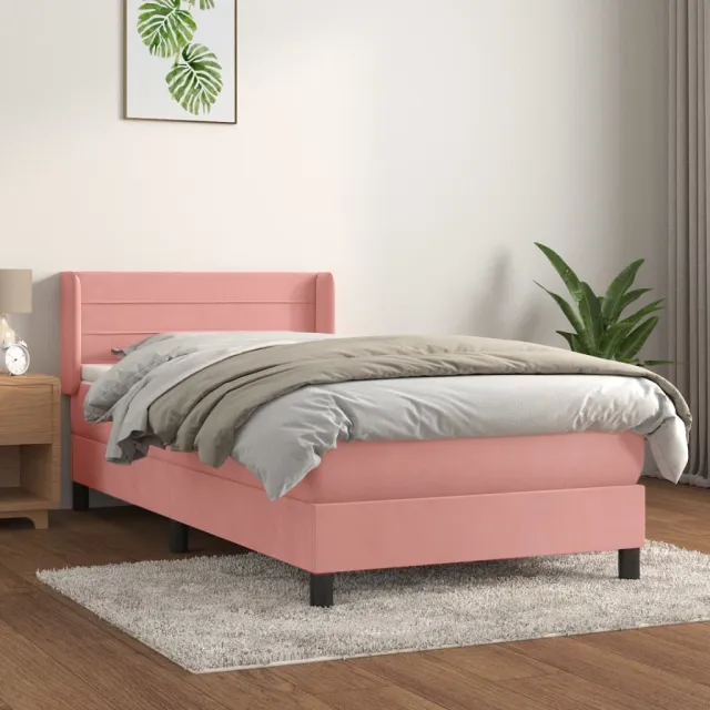 Sommier à lattes de lit avec matelas Rose 100x200 cm Velours