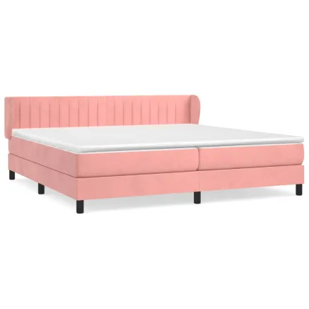 Sommier à lattes de lit avec matelas Rose 200x200 cm Velours 2