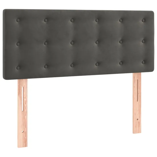 Sommier à lattes de lit et matelas Gris foncé 90x190 cm Velours