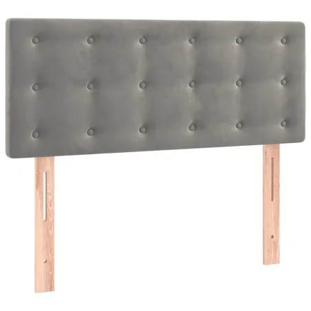 Sommier à lattes de lit et matelas Gris clair 90x200 cm Velours