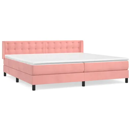 Sommier à lattes de lit avec matelas Rose 200x200 cm Velours 2