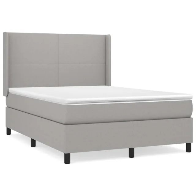 Sommier à lattes de lit avec matelas Gris clair 140x200cm Tissu
