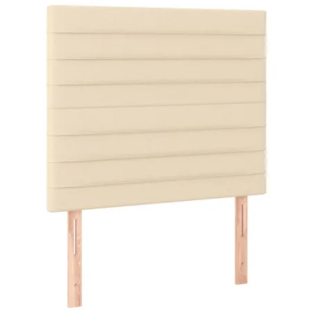 Sommier à lattes de lit avec matelas Crème 90x200 cm Tissu