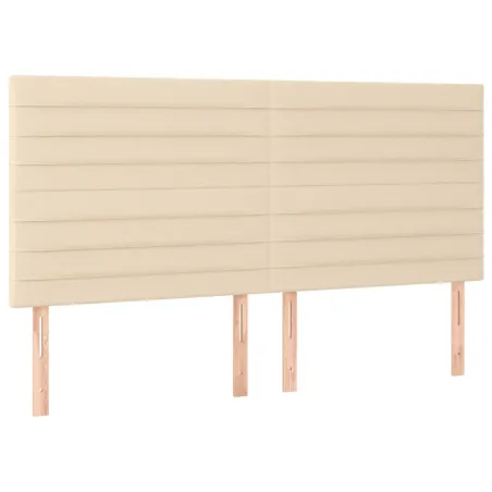 Sommier à lattes de lit avec matelas Crème 160x200 cm Tissu