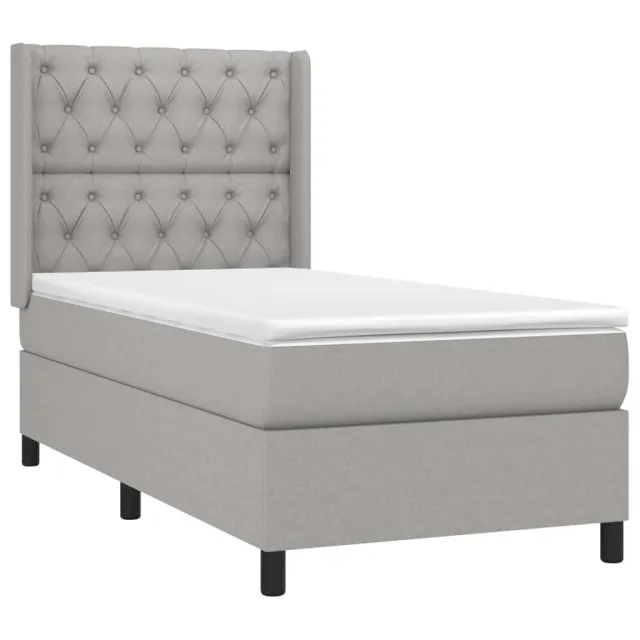 Sommier à lattes de lit avec matelas Gris clair 80x200 cm Tissu