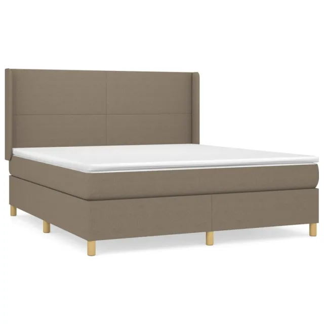 Sommier à lattes de lit avec matelas Taupe 180x200 cm Tissu