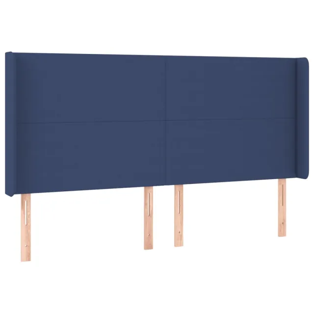 Sommier à lattes de lit avec matelas Bleu 200x200 cm Tissu