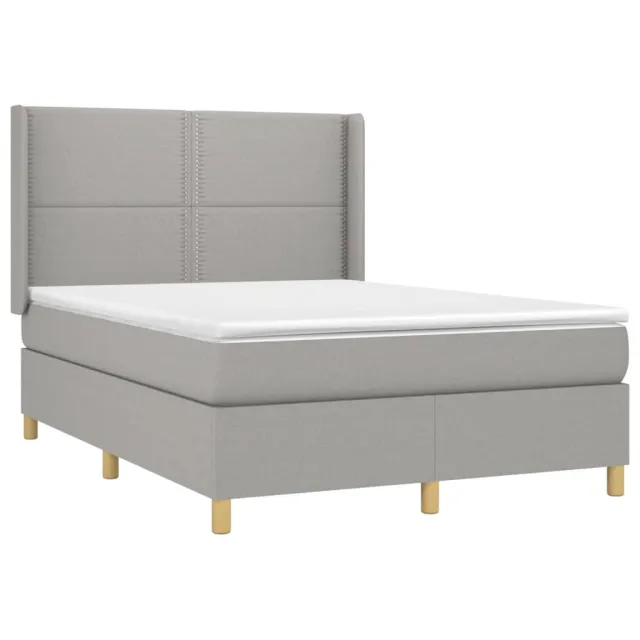 Sommier à lattes de lit avec matelas Gris clair 140x200cm Tissu