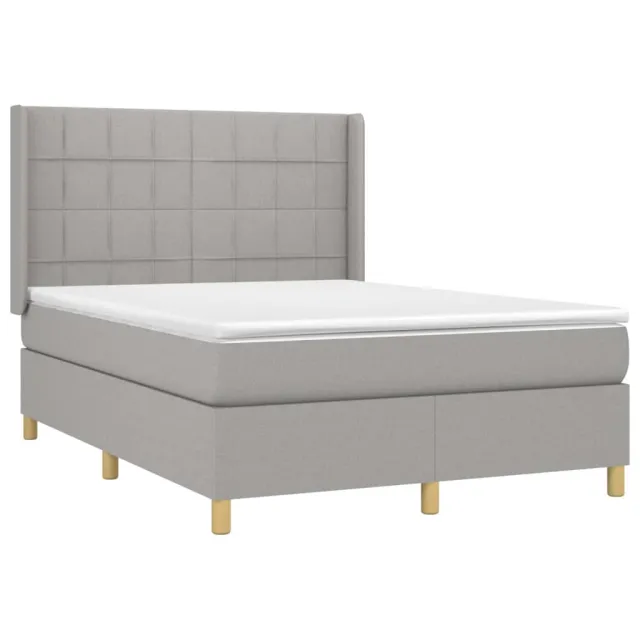 Sommier à lattes de lit avec matelas Gris clair 140x200cm Tissu