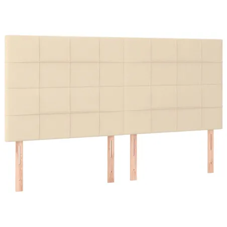 Sommier à lattes de lit avec matelas Crème 180x200 cm Tissu