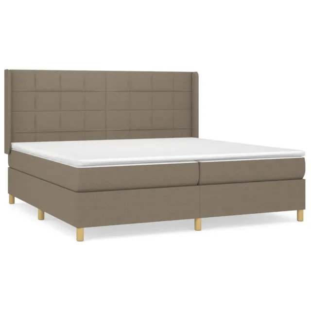 Sommier à lattes de lit avec matelas Taupe 200x200 cm Tissu
