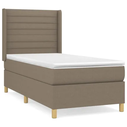 Sommier à lattes de lit avec matelas Taupe 80x200 cm Tissu 2
