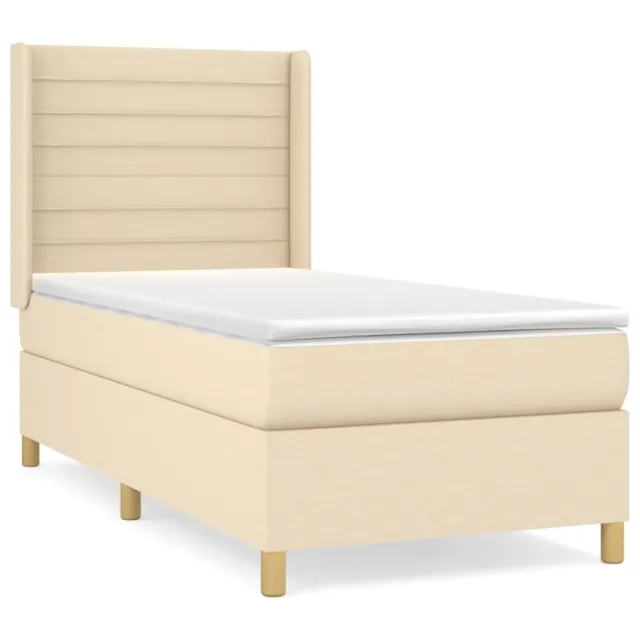 Sommier à lattes de lit avec matelas Crème 80x200 cm Tissu