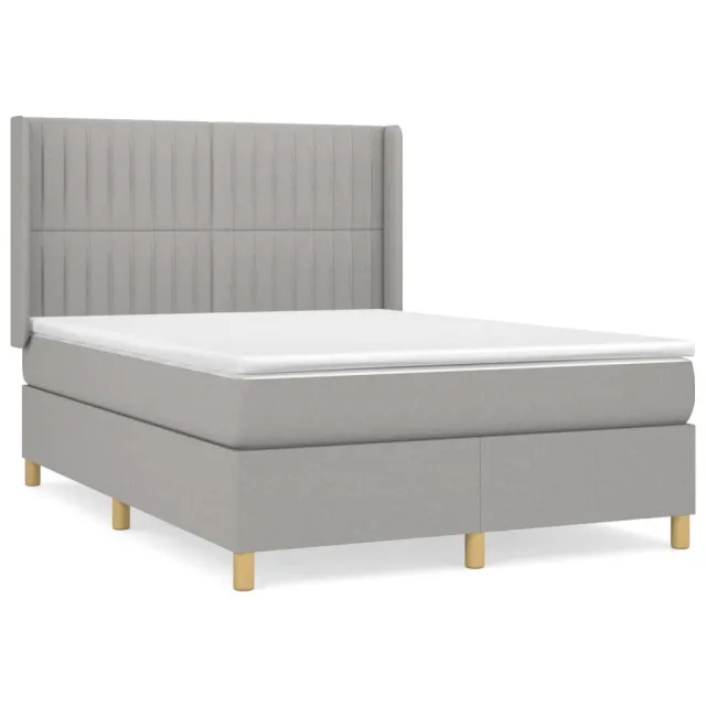Sommier à lattes de lit avec matelas Gris clair 140x200cm Tissu