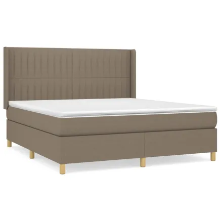 Sommier à lattes de lit avec matelas Taupe 180x200 cm Tissu 2