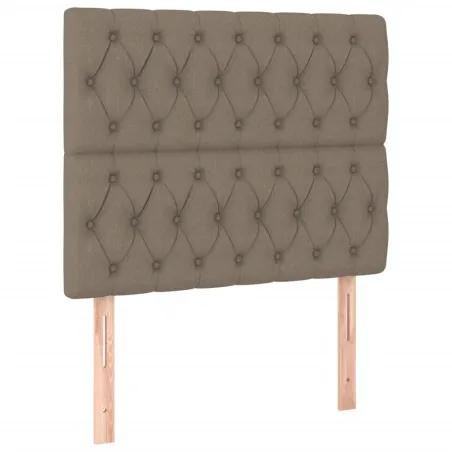 Sommier à lattes de lit avec matelas Taupe 90x190 cm Tissu