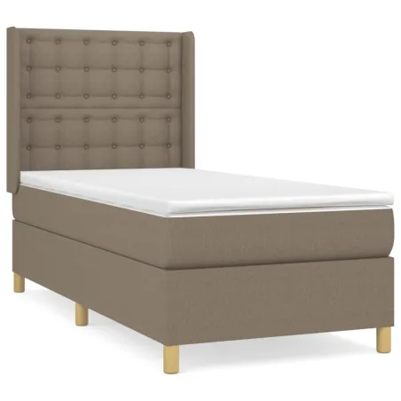 Sommier à lattes de lit avec matelas Taupe 80x200 cm Tissu