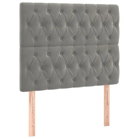 Sommier à lattes de lit et matelas Gris clair 90x190 cm Velours