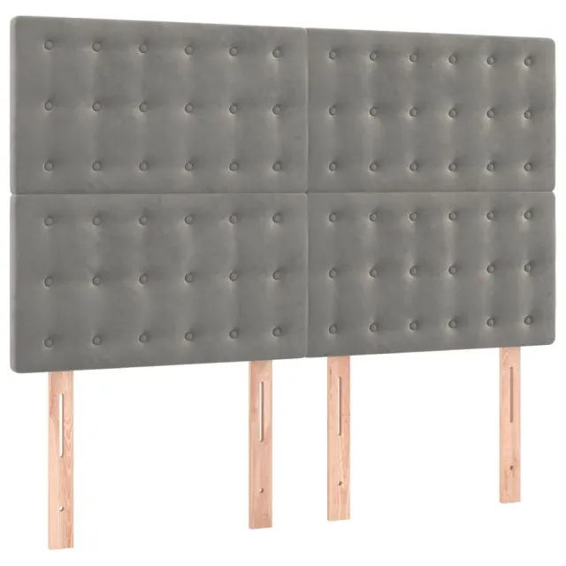 Sommier à lattes de lit et matelas Gris clair 140x190cm Velours