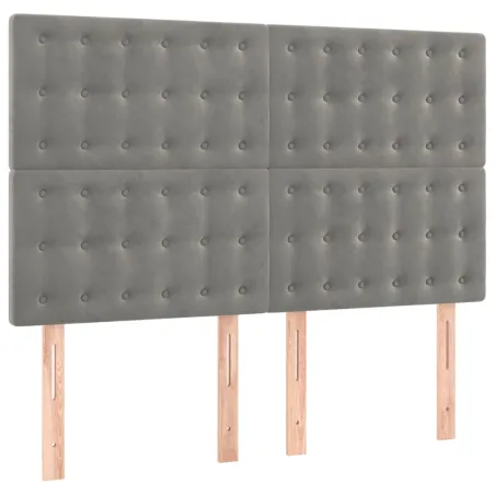 Sommier à lattes de lit et matelas Gris clair 140x190cm Velours