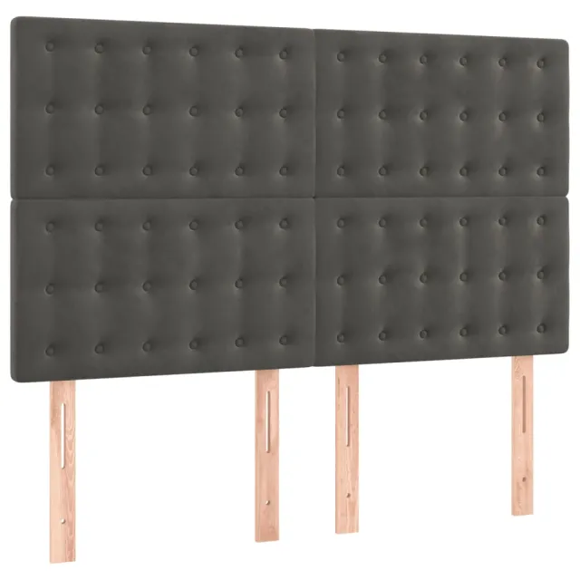 Sommier à lattes de lit et matelas Gris foncé 140x200cm Velours