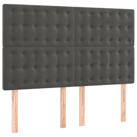 Sommier à lattes de lit et matelas Gris foncé 140x200cm Velours