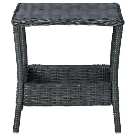 Table de jardin Gris foncé 45x45x46,5 cm Résine tressée 2