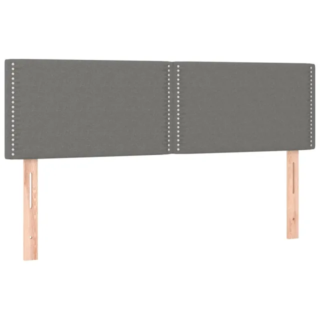 Sommier à lattes de lit et matelas et LED Gris foncé 140x200 cm