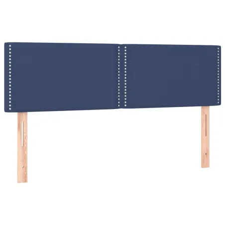 Sommier à lattes de lit avec matelas LED Bleu 140x200 cm Tissu