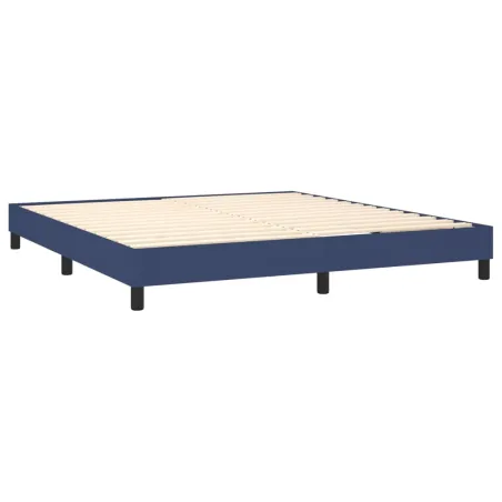 Sommier à lattes de lit avec matelas LED Bleu 180x200 cm Tissu