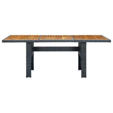 Table de jardin Gris foncé Résine tressée et bois d'acacia 2