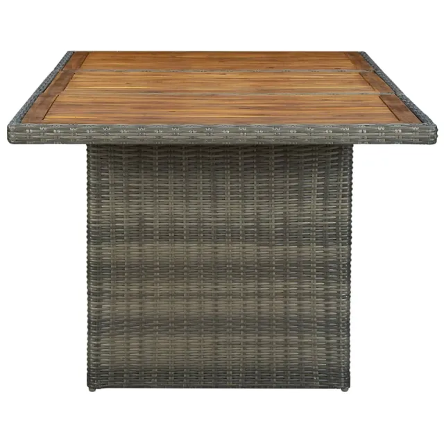 Table de jardin Marron Résine tressée et bois d'acacia massif