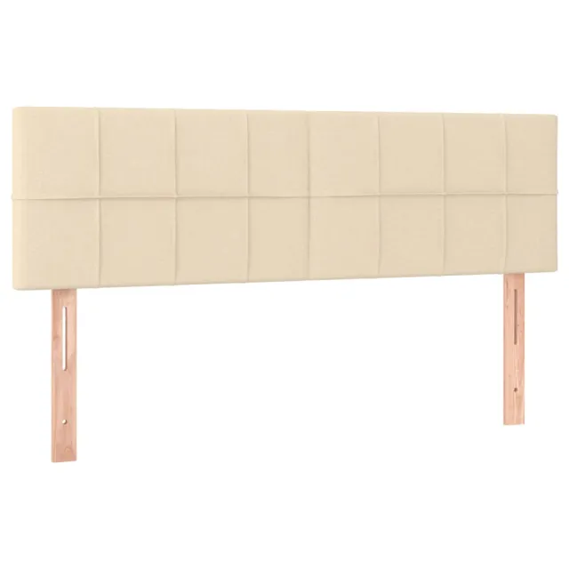 Sommier à lattes de lit avec matelas LED Crème 140x200 cm Tissu