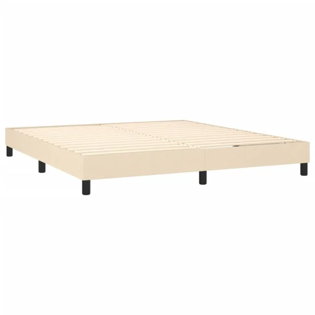 Sommier à lattes de lit avec matelas LED Crème 160x200 cm Tissu