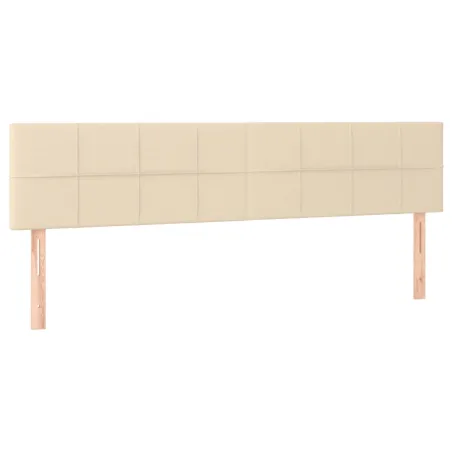 Sommier à lattes de lit avec matelas LED Crème 160x200 cm Tissu