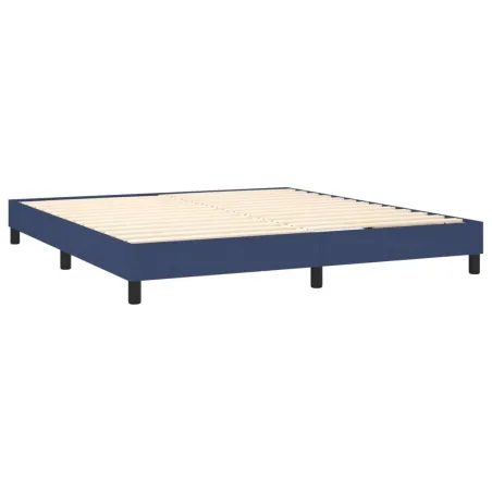 Sommier à lattes de lit avec matelas LED Bleu 180x200 cm Tissu
