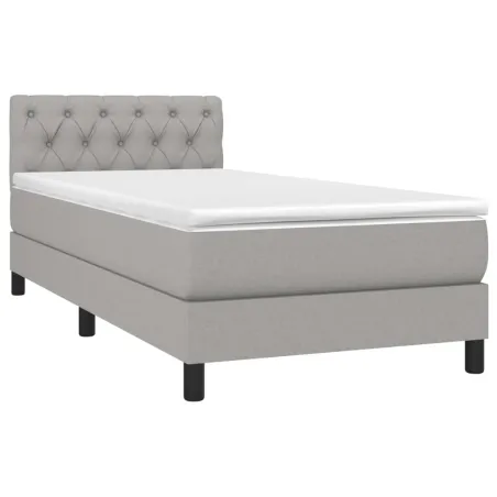 Sommier à lattes de lit avec matelas et LED Gris clair 80x200cm