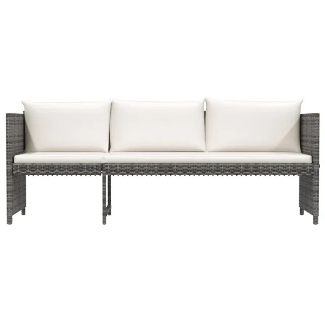 Salon de jardin 6 pcs avec coussins résine tressée gris