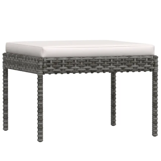 Salon de jardin 6 pcs avec coussins résine tressée gris