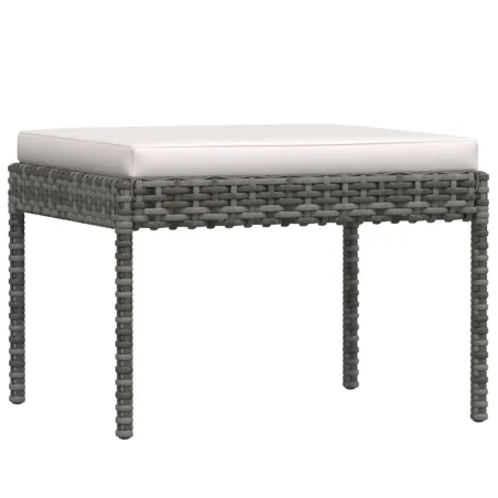 Salon de jardin 6 pcs avec coussins résine tressée gris