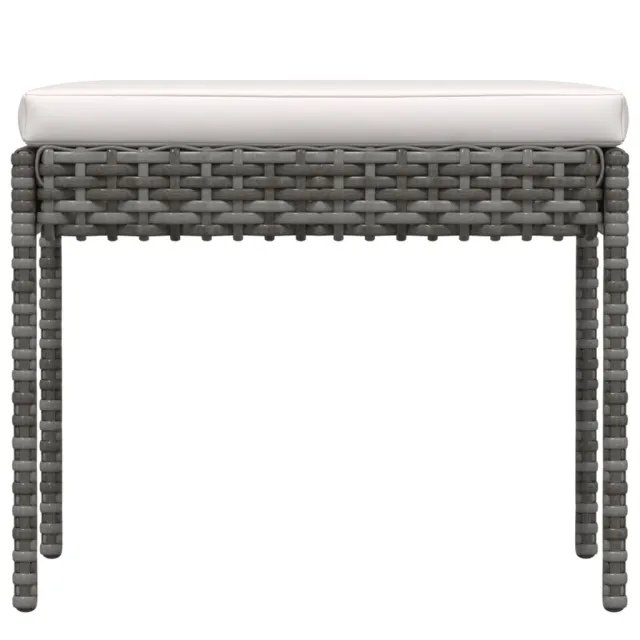 Salon de jardin 6 pcs avec coussins résine tressée gris