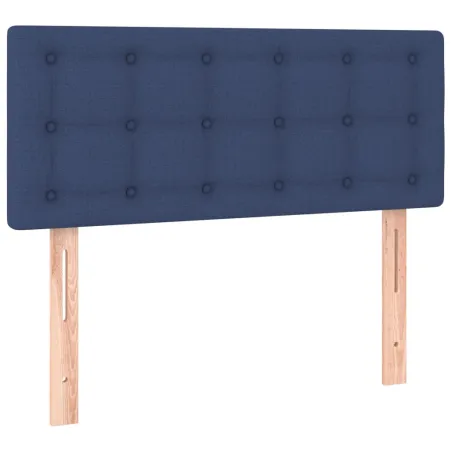 Sommier à lattes de lit avec matelas et LED Bleu 80x200cm Tissu