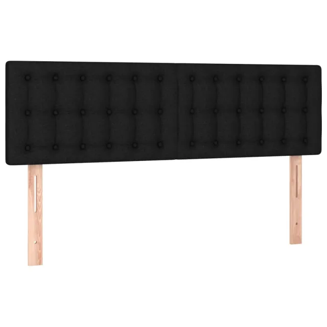 Sommier à lattes de lit avec matelas LED Noir 140x190 cm Tissu