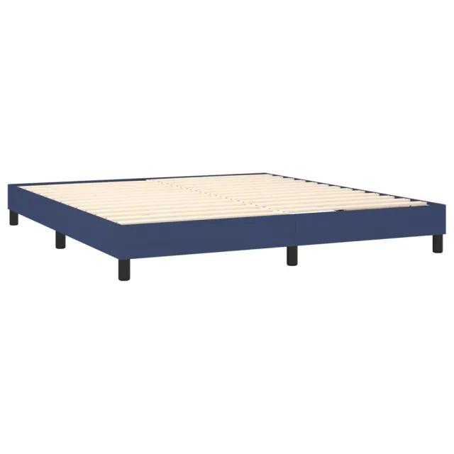 Sommier à lattes de lit avec matelas LED Bleu 180x200 cm Tissu