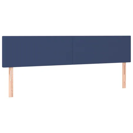 Sommier à lattes de lit avec matelas LED Bleu 180x200 cm Tissu