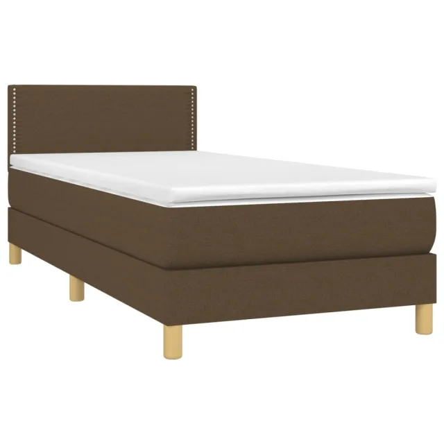 Sommier à lattes de lit matelas et LED Marron foncé 100x200 cm