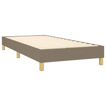 Sommier à lattes de lit avec matelas LED Taupe 90x200 cm Tissu